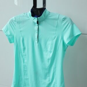 EP New York Golf Top Womens Small Crystal Multi Short Sleeve Polo Shirt NWT